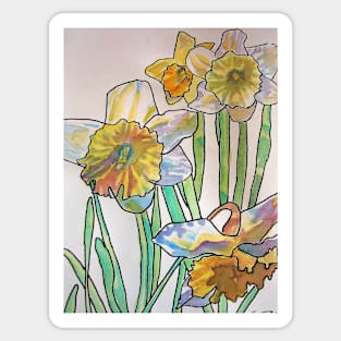 Daffodil Watercolor Abstract Painting Sticker